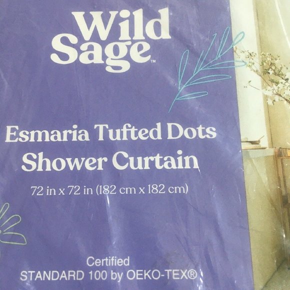 WINTER FAV Wild Sage ESMARIA 72 x 72-inch 100% Cotton Shower Curtain Light Gray - Picture 4 of 6